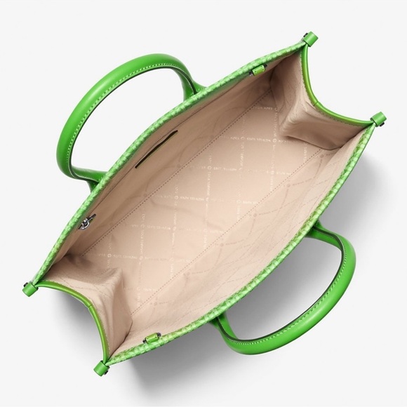 Michael Kors Mirella Small Ombré Signature Logo Crossbody Bag Jungle Green - Picture 8 of 9